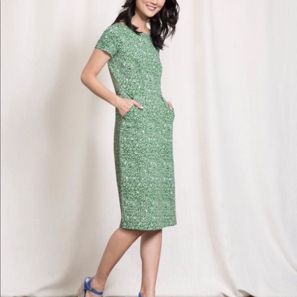 Boden Green Vine Phoebe Dress, Size 6